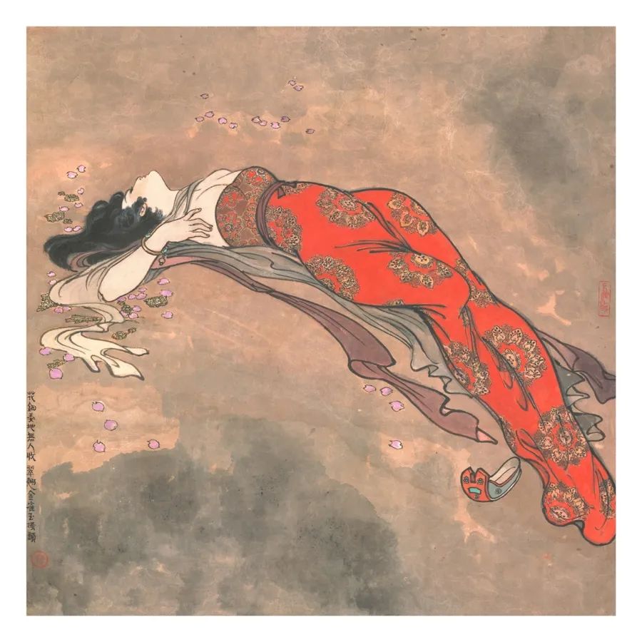 戴敦邦作品 《长恨歌》花钿委地无人收,翠翘金雀玉搔头。受访者提供