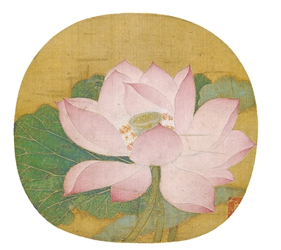 中国画《出水芙蓉图》,作者为南宋吴炳(传)。 故宫博物院藏