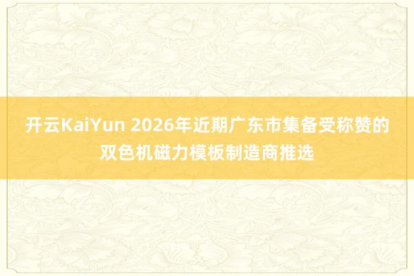 开云KaiYun 2026年近期广东市集备受称赞的双色机磁力模板制造商推选